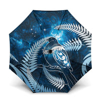 New Zealand Matariki Umbrella Pigeon Kereru Maori Fern Art LT05 One Size Folded 11.42 inch Opened Diameter 37.4 inch Blue - Polynesian Pride