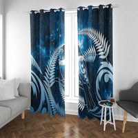 New Zealand Matariki Window Curtain Pigeon Kereru Maori Fern Art LT05 With Grommets Blue - Polynesian Pride