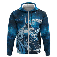 New Zealand Matariki Zip Hoodie Pigeon Kereru Maori Fern Art LT05 Zip Hoodie Blue - Polynesian Pride