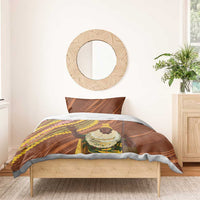 Hawaii King Kamehameha Bedding Set Hawaiian Kakau Pattern With Leis