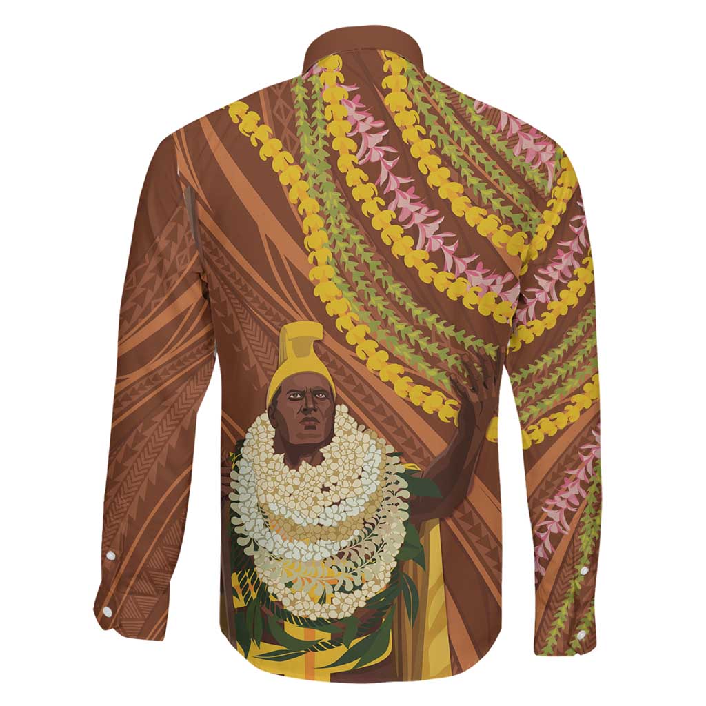 Hawaii King Kamehameha Family Matching Tank Maxi Dress and Hawaiian Shirt Hawaiian Kakau Pattern With Leis LT05 - Polynesian Pride