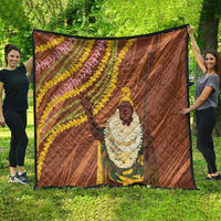 Hawaii King Kamehameha Quilt Hawaiian Kakau Pattern With Leis