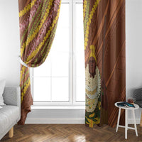 Hawaii King Kamehameha Window Curtain Hawaiian Kakau Pattern With Leis