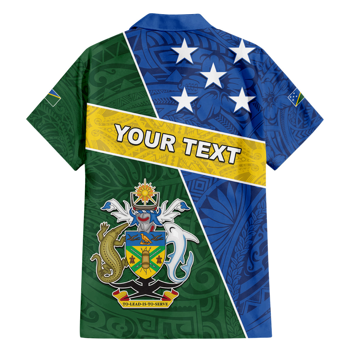 Personalised Solomon Islands Independence Day Family Matching Off The Shoulder Long Sleeve Dress and Hawaiian Shirt With Coat Of Arms LT05 - Polynesian Pride