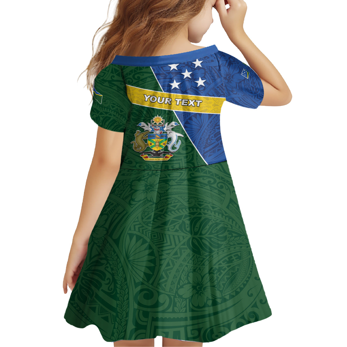 Personalised Solomon Islands Independence Day Family Matching Summer Maxi Dress and Hawaiian Shirt With Coat Of Arms LT05 - Polynesian Pride