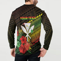 Personalized Hawaii Born and Raised Button Sweatshirt Kanaka Maoli Flag Day
