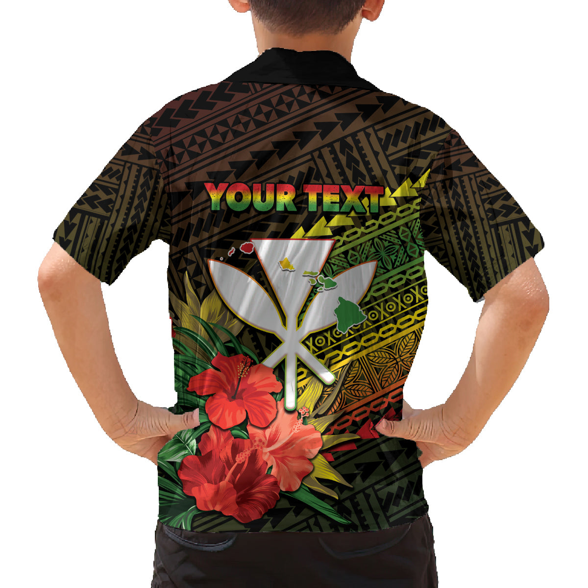 Personalized Hawaii Born and Raised Family Matching Off Shoulder Maxi Dress and Hawaiian Shirt Kanaka Maoli Flag Day LT05 - Polynesian Pride
