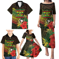 Personalized Hawaii Born and Raised Family Matching Puletasi and Hawaiian Shirt Kanaka Maoli Flag Day LT05 - Polynesian Pride