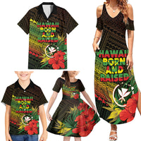 Personalized Hawaii Born and Raised Family Matching Summer Maxi Dress and Hawaiian Shirt Kanaka Maoli Flag Day LT05 - Polynesian Pride