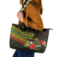 Hawaii Born and Raised Leather Tote Bag Kanaka Maoli Flag Day LT05 Reggae - Polynesian Pride