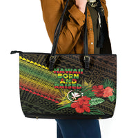 Hawaii Born and Raised Leather Tote Bag Kanaka Maoli Flag Day LT05 - Polynesian Pride
