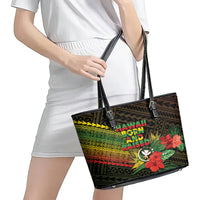 Hawaii Born and Raised Leather Tote Bag Kanaka Maoli Flag Day LT05 - Polynesian Pride