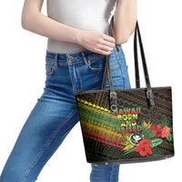 Hawaii Born and Raised Leather Tote Bag Kanaka Maoli Flag Day LT05 - Polynesian Pride