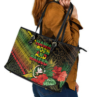 Hawaii Born and Raised Leather Tote Bag Kanaka Maoli Flag Day LT05 - Polynesian Pride