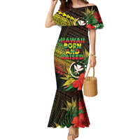 Personalized Hawaii Born and Raised Mermaid Dress Kanaka Maoli Flag Day