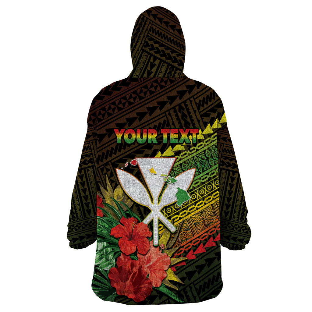 Personalized Hawaii Born and Raised Wearable Blanket Hoodie Kanaka Maoli Flag Day LT05 - Polynesian Pride