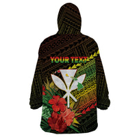 Personalized Hawaii Born and Raised Wearable Blanket Hoodie Kanaka Maoli Flag Day LT05 - Polynesian Pride