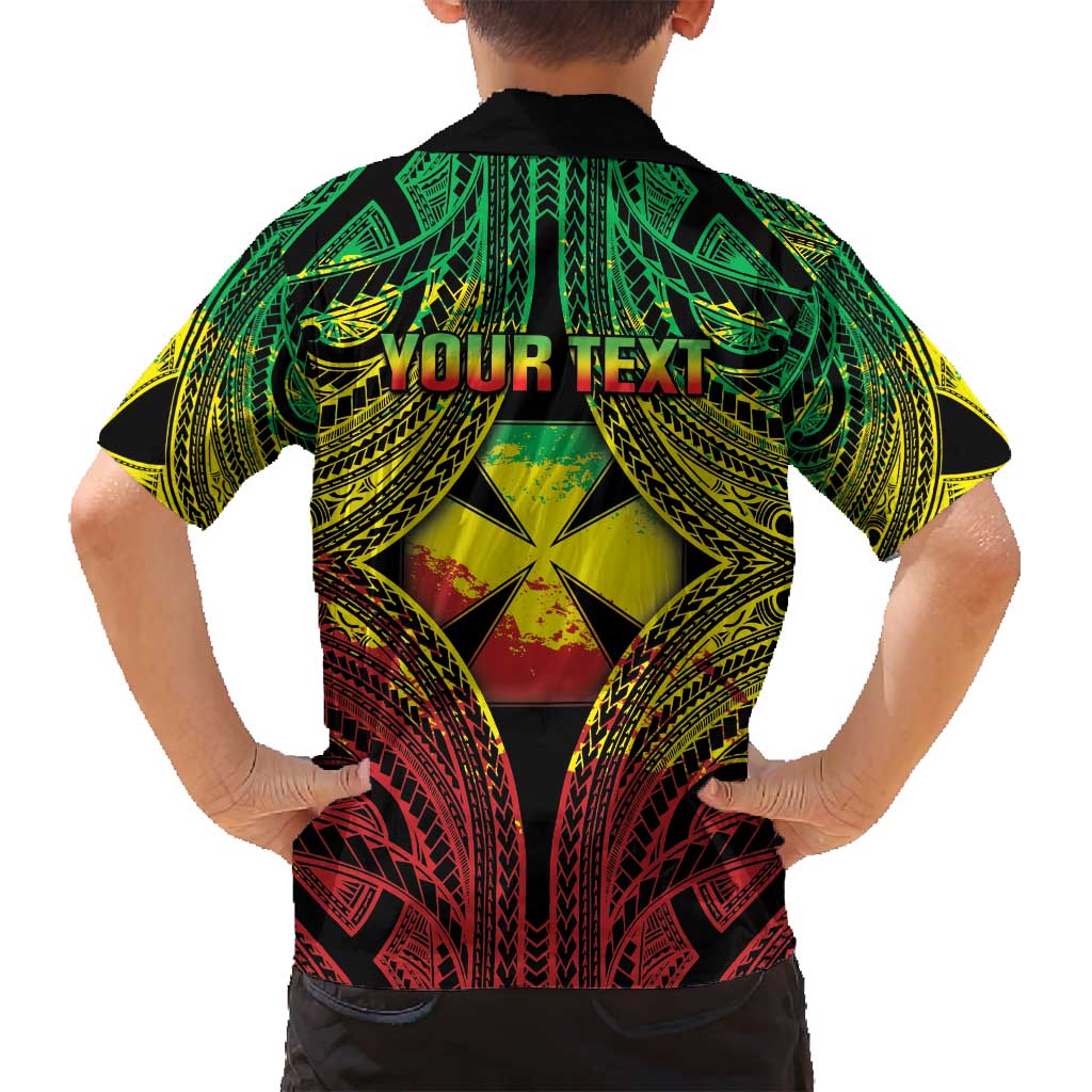 Personalised Wallis and Futuna Territory Day Family Matching Long Sleeve Bodycon Dress and Hawaiian Shirt Polynesian Pattern Simple Style LT05 - Polynesian Pride