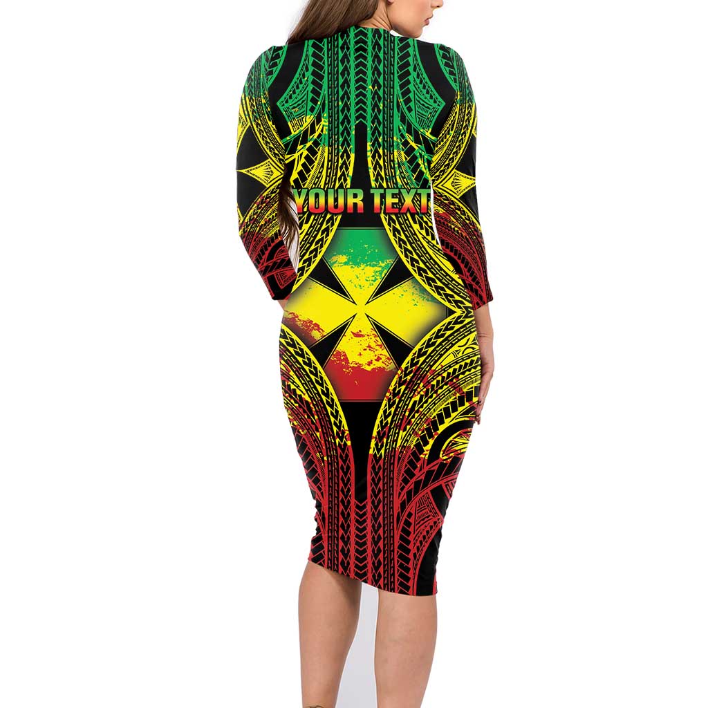 Personalised Wallis and Futuna Territory Day Family Matching Long Sleeve Bodycon Dress and Hawaiian Shirt Polynesian Pattern Simple Style LT05 - Polynesian Pride