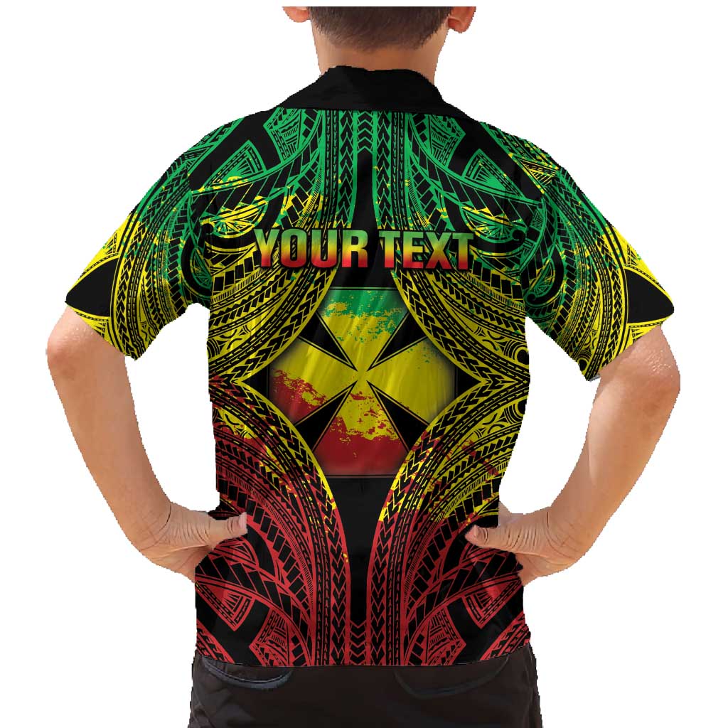 Personalised Wallis and Futuna Territory Day Family Matching Mermaid Dress and Hawaiian Shirt Polynesian Pattern Simple Style LT05 - Polynesian Pride