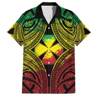 Personalised Wallis and Futuna Territory Day Family Matching Off Shoulder Maxi Dress and Hawaiian Shirt Polynesian Pattern Simple Style LT05 Dad's Shirt - Short Sleeve Reggae - Polynesian Pride