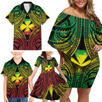 Personalised Wallis and Futuna Territory Day Family Matching Off Shoulder Short Dress and Hawaiian Shirt Polynesian Pattern Simple Style LT05 - Polynesian Pride