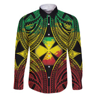 Personalised Wallis and Futuna Territory Day Family Matching Short Sleeve Bodycon Dress and Hawaiian Shirt Polynesian Pattern Simple Style LT05 Dad's Shirt - Long Sleeve Reggae - Polynesian Pride