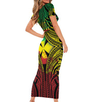 Personalised Wallis and Futuna Territory Day Family Matching Short Sleeve Bodycon Dress and Hawaiian Shirt Polynesian Pattern Simple Style LT05 - Polynesian Pride