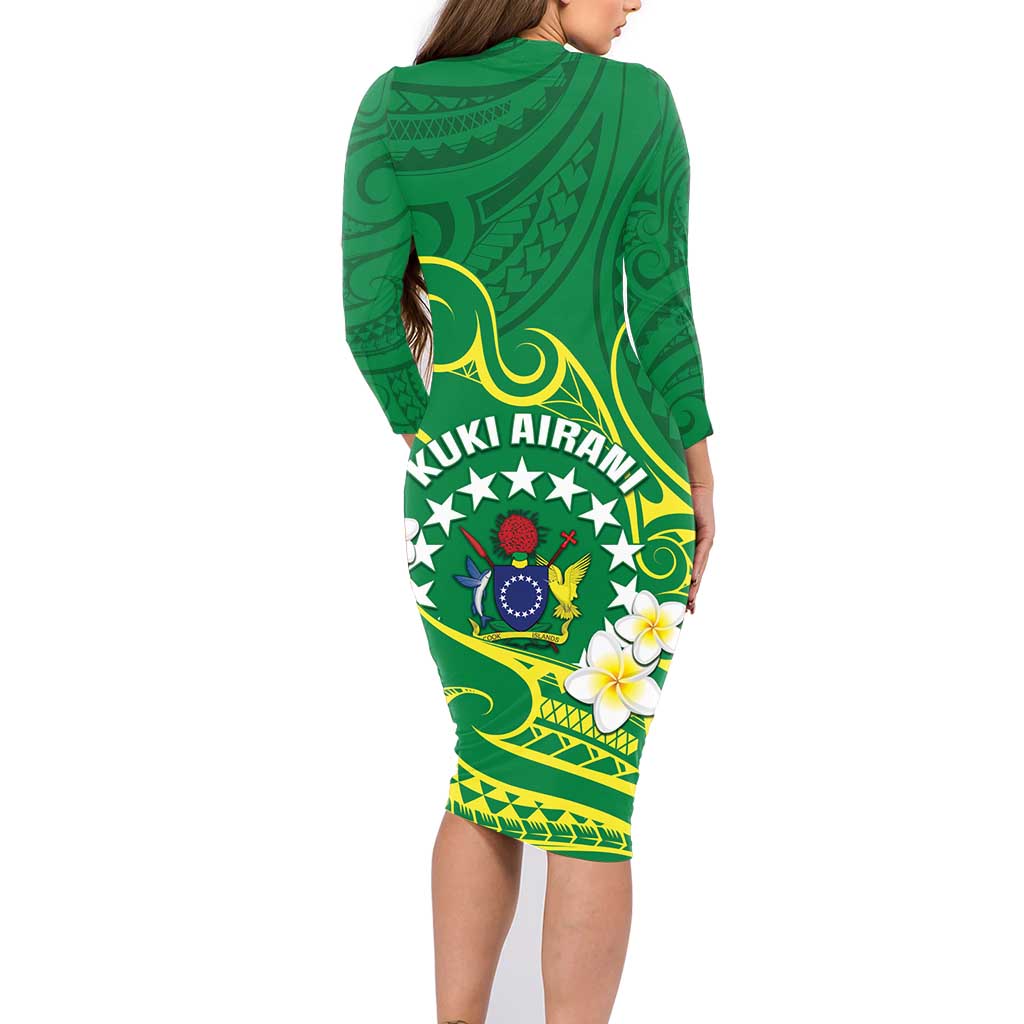 Cook Islands Happy Constitution Day Family Matching Long Sleeve Bodycon Dress and Hawaiian Shirt Pattern Tribal Art LT05 - Polynesian Pride