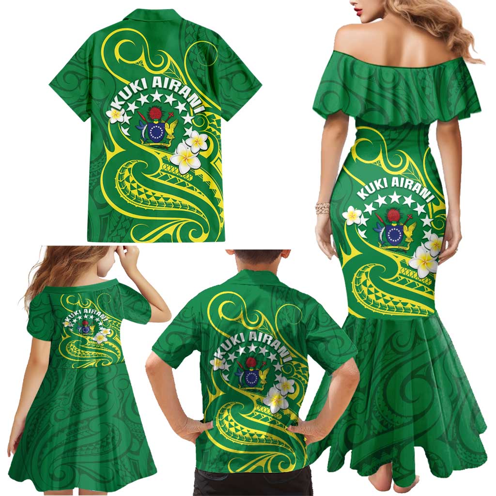 Cook Islands Happy Constitution Day Family Matching Mermaid Dress and Hawaiian Shirt Pattern Tribal Art LT05 - Polynesian Pride
