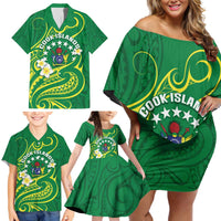 Cook Islands Happy Constitution Day Family Matching Off Shoulder Short Dress and Hawaiian Shirt Pattern Tribal Art LT05 - Polynesian Pride