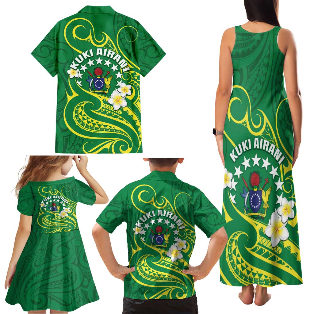 Cook Islands Happy Constitution Day Family Matching Tank Maxi Dress and Hawaiian Shirt Pattern Tribal Art LT05 - Polynesian Pride