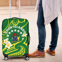 Cook Islands Happy Constitution Day Luggage Cover Pattern Tribal Art LT05 Green - Polynesian Pride