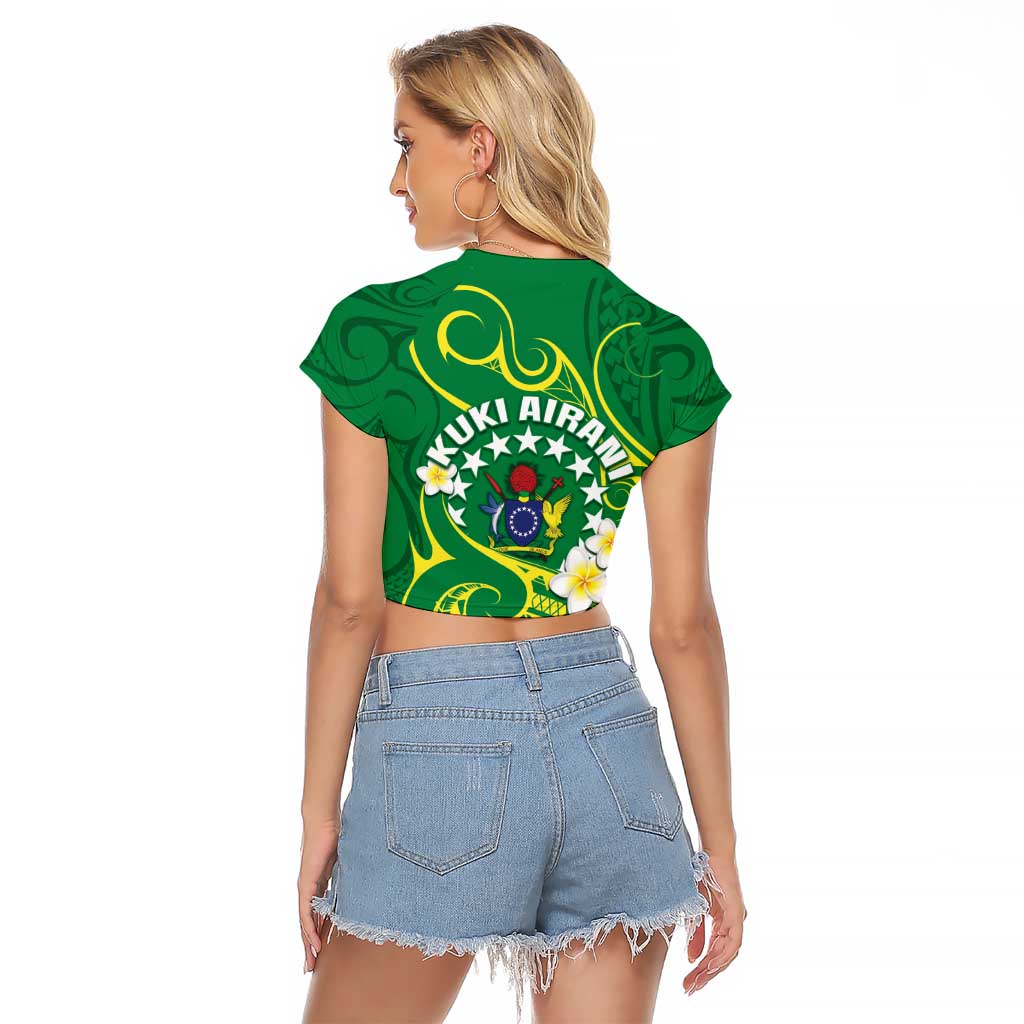 Cook Islands Happy Constitution Day Raglan Cropped T Shirt Pattern Tribal Art LT05 - Polynesian Pride