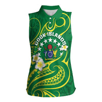 Cook Islands Happy Constitution Day Women Sleeveless Polo Shirt Pattern Tribal Art