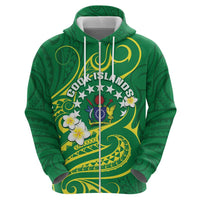 Cook Islands Happy Constitution Day Zip Hoodie Pattern Tribal Art LT05 - Polynesian Pride