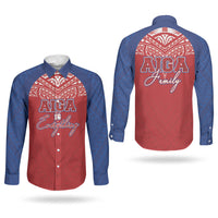 Aiga Samoa Couples Matching Off Shoulder Short Dress and Long Sleeve Button Shirt Aiga Is Everything LT05 - Polynesian Pride