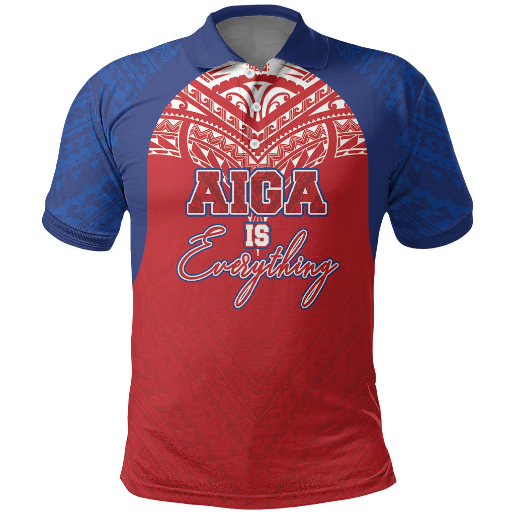 Aiga Samoa Polo Shirt Aiga Is Everything LT05 Red - Polynesian Pride