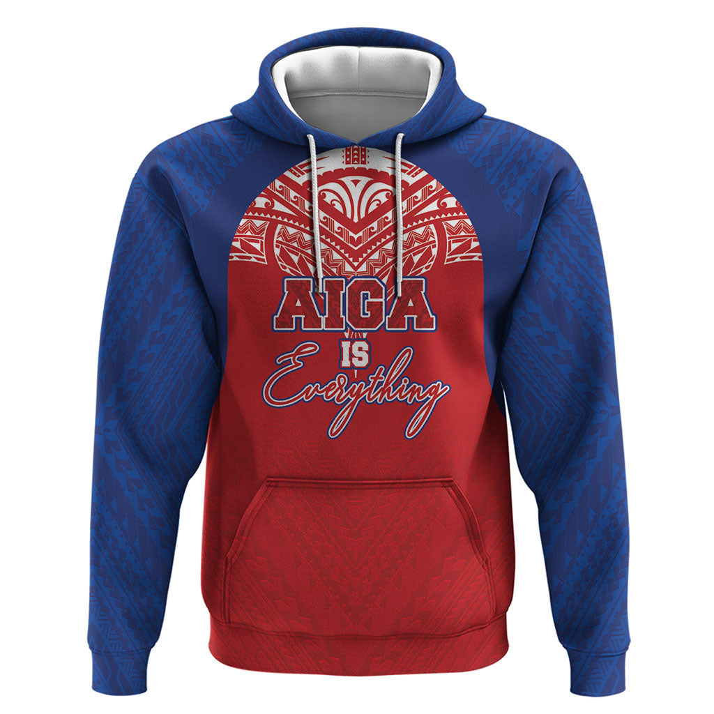 Aiga Samoa Zip Hoodie Aiga Is Everything LT05 Pullover Hoodie Red - Polynesian Pride