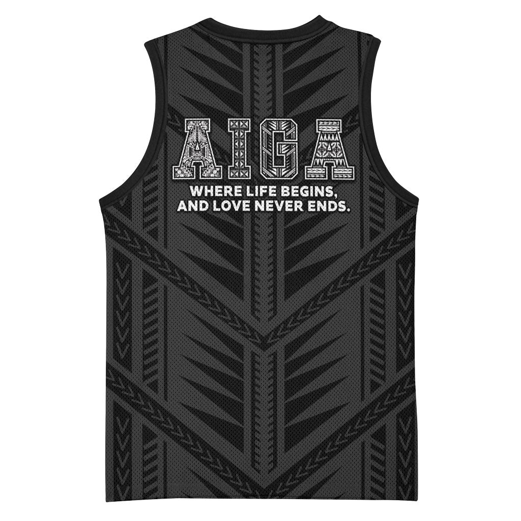 Samoa Aiga Basketball Jersey Samoan Tribal Pattern LT05 - Polynesian Pride