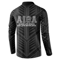 Samoa Aiga Button Sweatshirt Samoan Tribal Pattern LT05 - Polynesian Pride