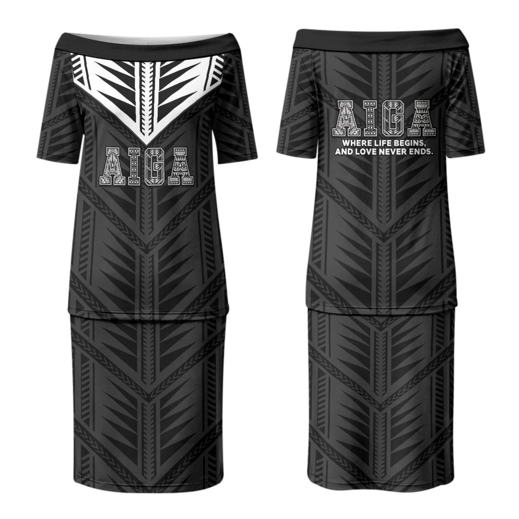 Samoa Aiga Couples Matching Puletasi and Hawaiian Shirt Samoan Tribal Pattern LT05 - Polynesian Pride