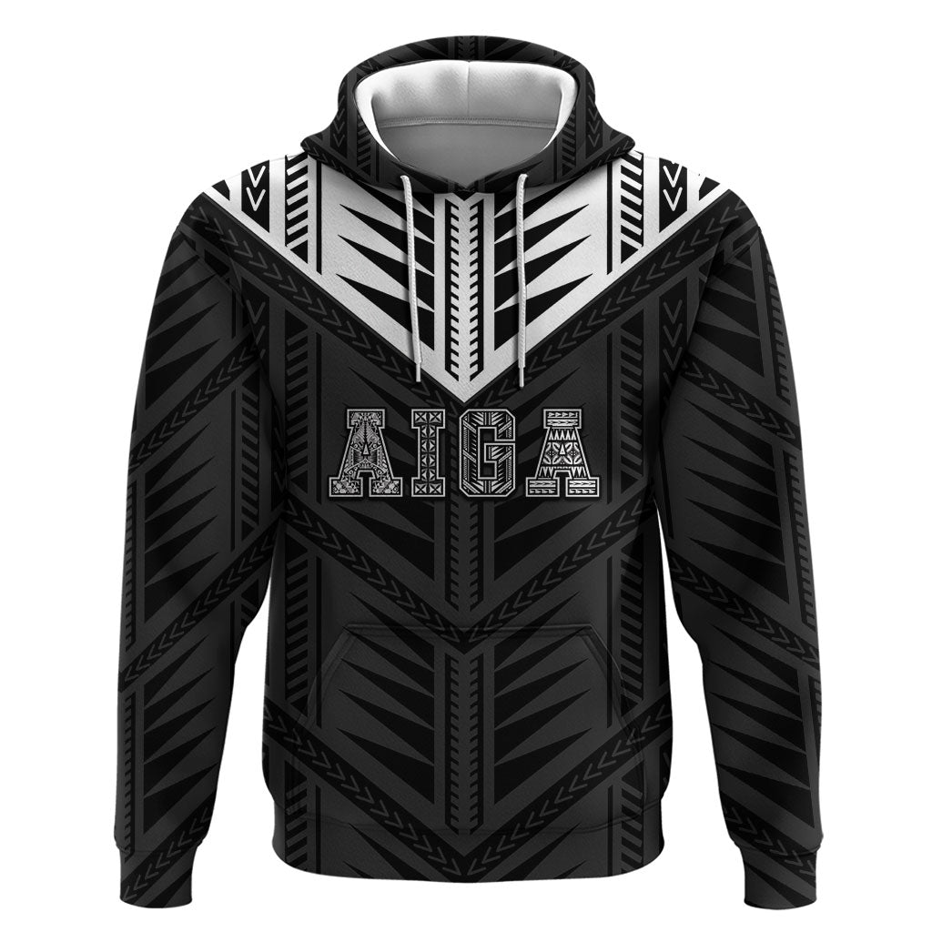 Samoa Aiga Hoodie Samoan Tribal Pattern LT05 Pullover Hoodie Black - Polynesian Pride