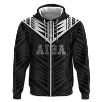 Samoa Aiga Hoodie Samoan Tribal Pattern LT05 Zip Hoodie Black - Polynesian Pride