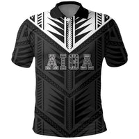 Samoa Aiga Polo Shirt Samoan Tribal Pattern LT05 Black - Polynesian Pride