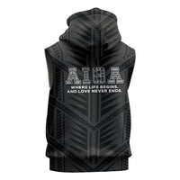 Samoa Aiga Sleeveless Zip Hoodie Samoan Tribal Pattern LT05 - Polynesian Pride