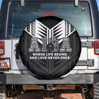 Samoa Aiga Spare Tire Cover Samoan Tribal Pattern LT05 Black - Polynesian Pride