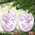 Polynesia Hammerhead Shark Ceramic Ornament Tropical Flowers Tribal Pattern Lavender