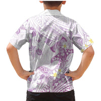 Polynesia Hammerhead Shark Family Matching Mermaid Dress and Hawaiian Shirt Tropical Flowers Tribal Pattern Lavender LT05 - Polynesian Pride