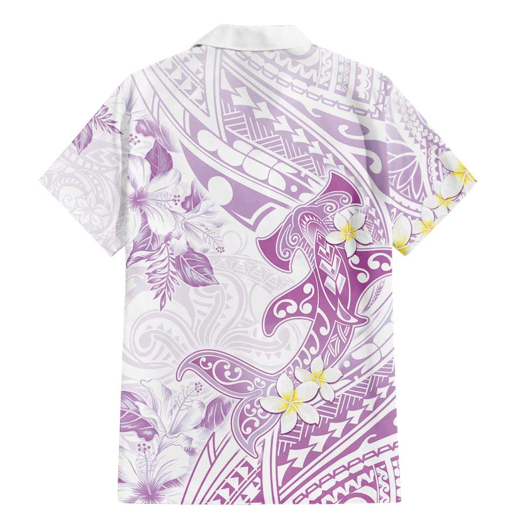 Polynesia Hammerhead Shark Family Matching Mermaid Dress and Hawaiian Shirt Tropical Flowers Tribal Pattern Lavender LT05 - Polynesian Pride